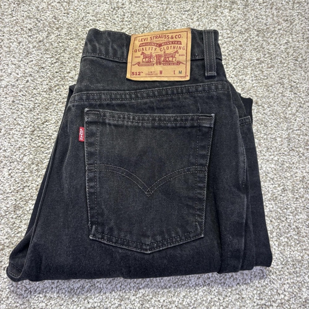 VTG Levis 512 Slim Fit Straight Leg Jeans Womens 14 PET Gray Charcoal Denim USA